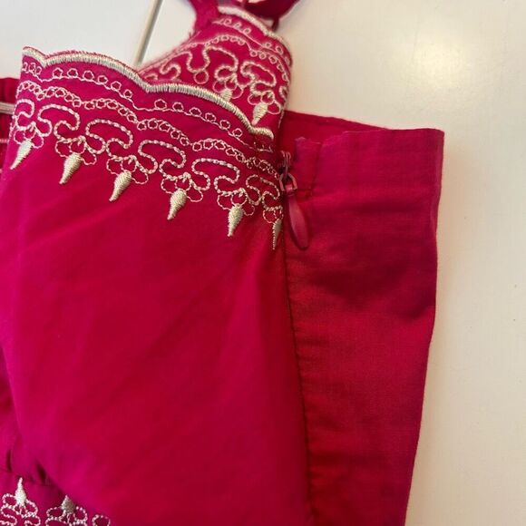 Twenty One Y2K Pink Babydoll Embroidered Boho Tunic Women’s M Spaghetti Strap - Picture 10 of 14